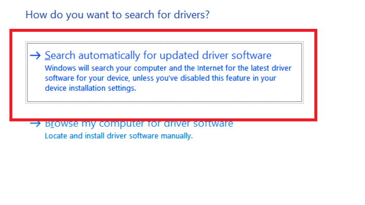 search automatically for updated driver