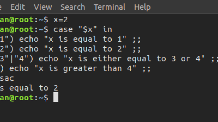 Linux case command