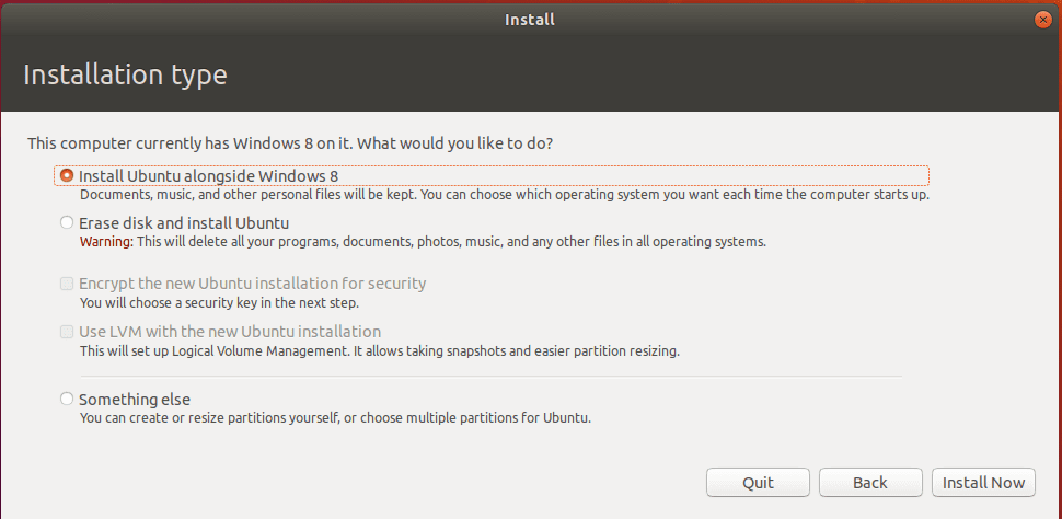 installing ubuntu dual boot