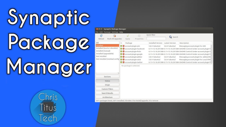 Synaptic package manager on ubuntu