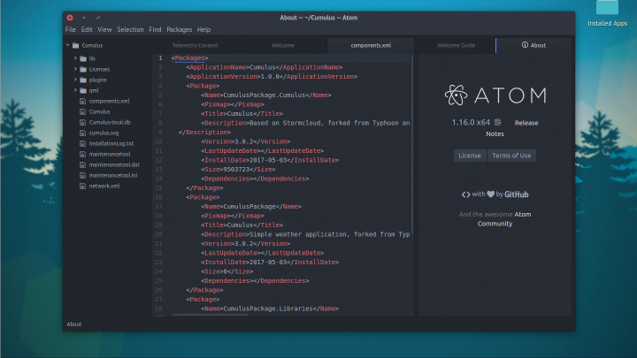 install atom text editor on fedora