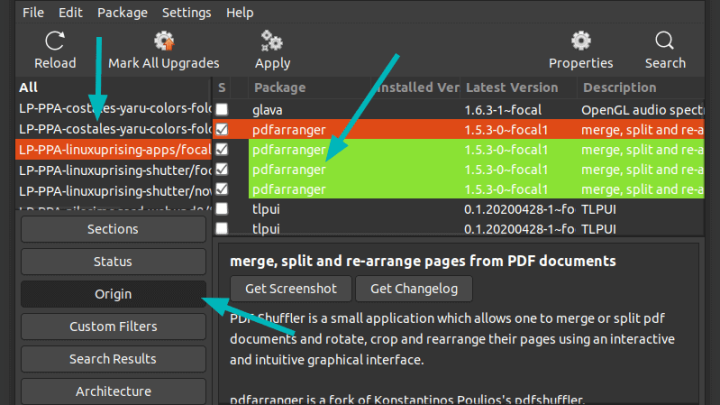 install synaptic package manager software center.