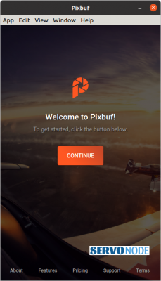 welcome screen of pixbuf